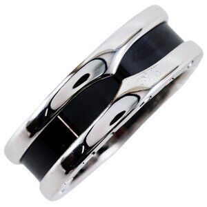 BVLGARI Save the children Ring Silver925/Black ceramic #4.3(US Size) 5.9g ...
